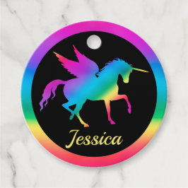 Kinder Rainbow Gradient Unicoron Silhouette Geschenkanhänger