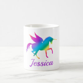 Kinder Rainbow Gradient Unicoron Silhouette Kaffeetasse