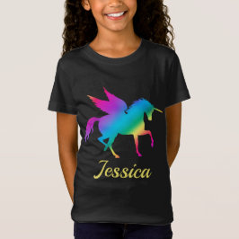 Kinder Rainbow Gradient Unicoron Silhouette T-Shirt