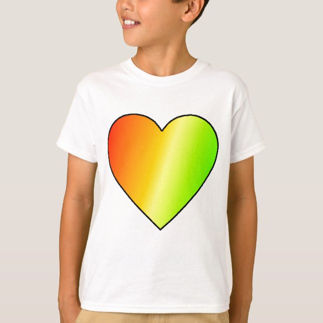 Kinder Rainbow Heart T - Shirt (Vorderseite)