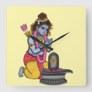 Kinder-Rama beim Shiva-Anbeten Uhr