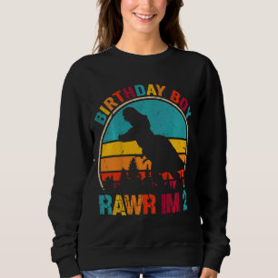 Kinder Rawr ich bin 2 Dinosaurier Rex 2. Geburtsta Sweatshirt