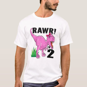 Kinder Rawr ich bin 2 Dinosaurier T Rex 2. Geburts T-Shirt