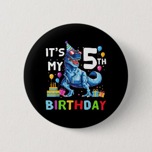 Kinder Rawr Ich bin 5. Geburtstagsparty T Rex Dino Button