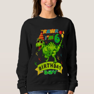 Kinder Rawr Ich bin 6. Geburtstag Junge Dino Rex 6 Sweatshirt