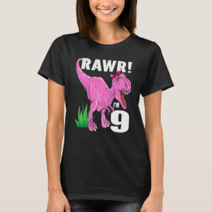 Kinder Rawr ich bin 9 Dinosaurier Rex 9. Geburtsta T-Shirt