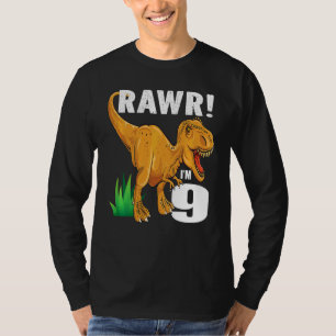 Kinder Rawr ich bin 9 Dinosaurier Rex 9. Geburtsta T-Shirt
