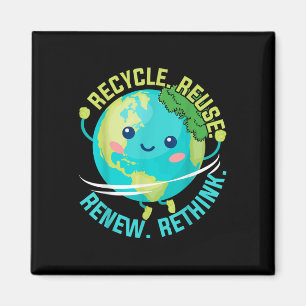 Kinder Recycelte Wiederverwendung Neu überdenken N Magnet