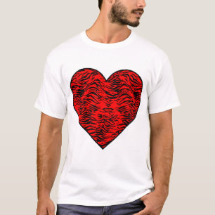 Kinder Red Tiger Heart T - Shirt