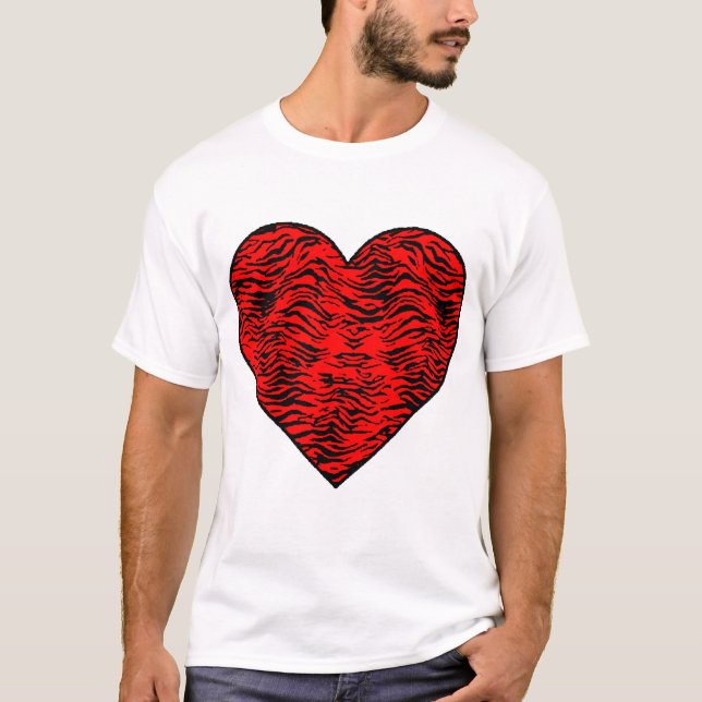 Kinder Red Tiger Heart T - Shirt (Vorderseite)