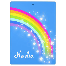 Kinder Regenbogensterne Himmel blau genannt Clipbo Klemmbrett