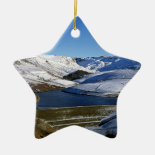 Kinder Reservoir Derbyshire England Holiday Card P Keramik Ornament