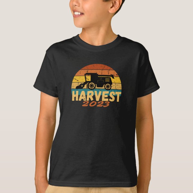 Kinder Retro Style Harvest Tshirt, Bauern kombinie T-Shirt (Vorderseite)