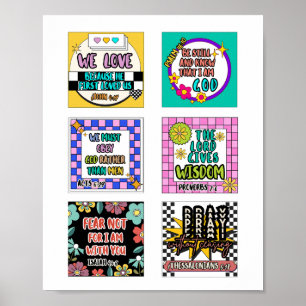 Kinder retro süße Bibelvers-Schriftposter Poster