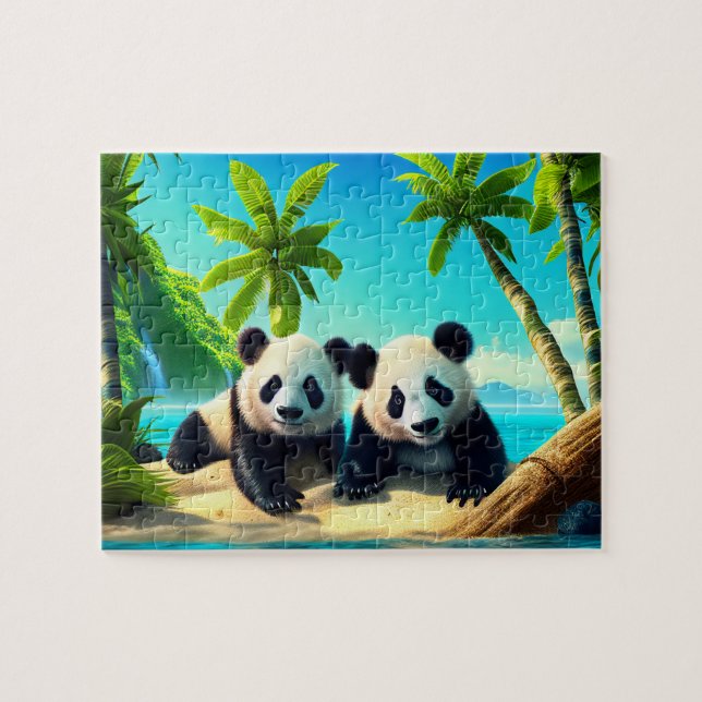 Kinder Riesenpandas Jigsaw Puzzle - tropisch (Horizontal)