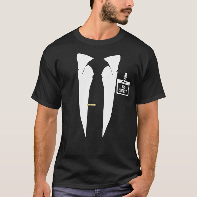 Kinder Ring Bearer Funny Ring Sicherheit Tuxedo Gr T-Shirt (Vorderseite)