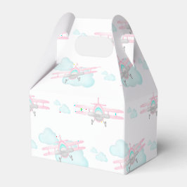 Kinder rosa Flugzeug fliegen Geburtstag in der Luf Geschenkschachtel