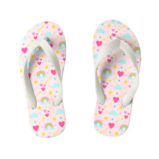 Kinder Rosa Regenbogen Gemustert Flip Flops
