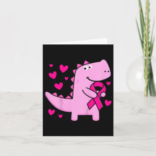 Kinder Rosa Ribbon T-rex Kinder Brustkrebs-Aufstän Karte