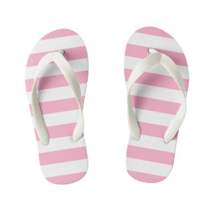 Kinder Rosa und Weiß Streifen Flip Flops