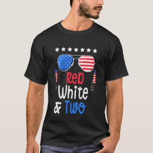 Kinder rot weiß und zwei 2. Geburtstag 4. Juli Ind T-Shirt