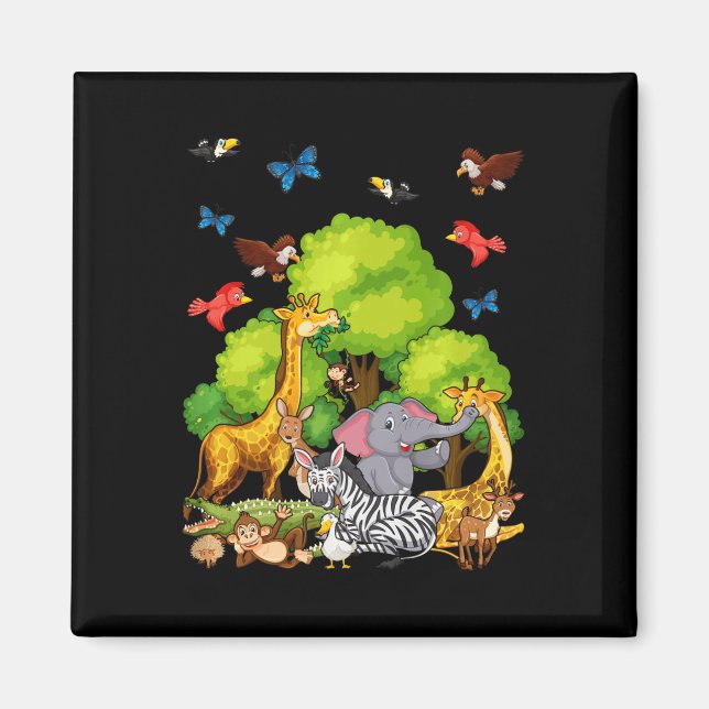 Kinder Safari Tierfreunde Magnet (Vorne)