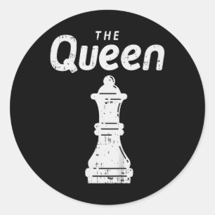 Kinder Schachstück The Queen Shirt Halloween Grupp Runder Aufkleber
