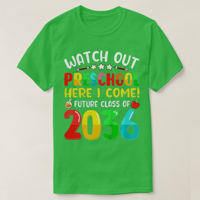 Kinder schauen sich die Vorschule an, hier komme i T-Shirt (Design vorne)