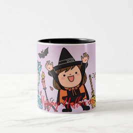 Kinder schaukeln beim Halloween-Party Zweifarbige Tasse