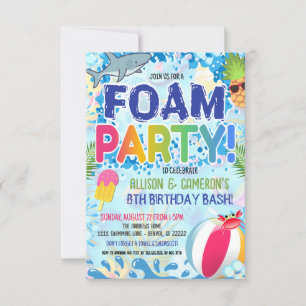 Kinder-Schaumparty-Einladung Einladung