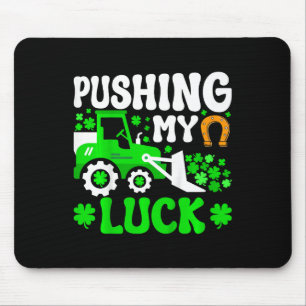 Kinder schieben mein Glück Traktor LKW St. Patrick Mousepad