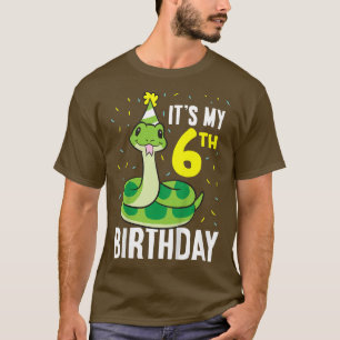 Kinder schlängeln seinen 6. Geburtstag 6 Jahre alt T-Shirt