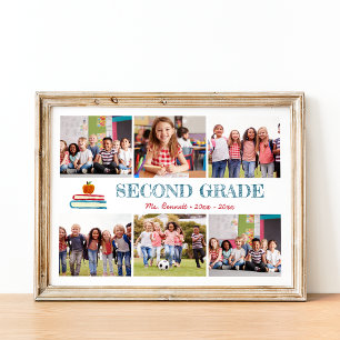 Kinder Schuljahr Keepake Foto Collage Print Poster