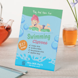 Kinder Schwimmen Klassen Grundzeichen Sockelschild