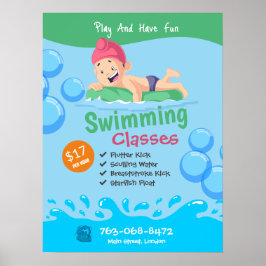 Kinder Schwimmen Klassen Poster