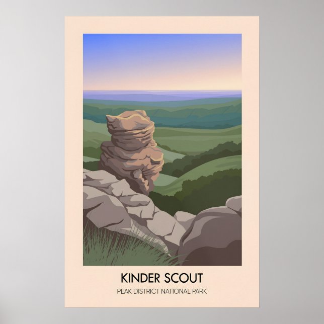 Kinder Scout Peak District Reiseplakat Poster (Vorne)
