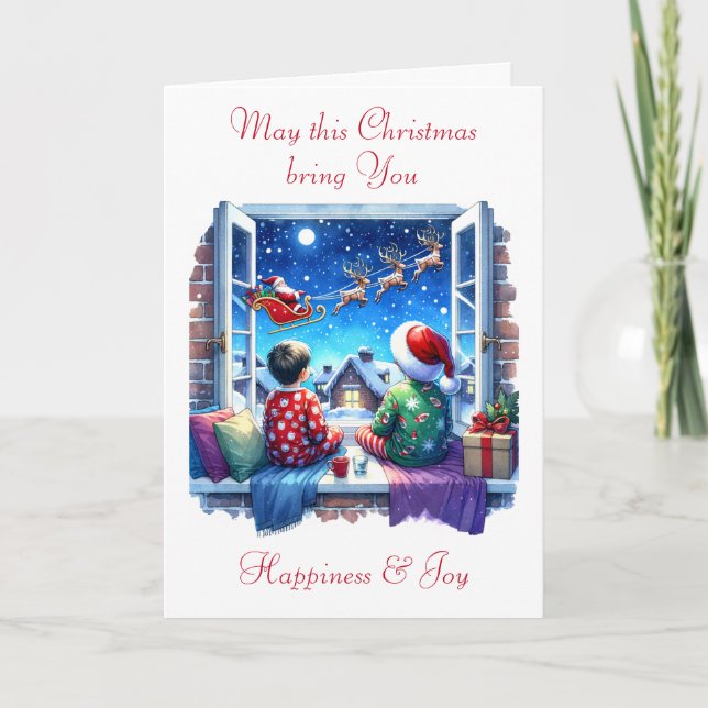 Kinder sehen Weihnachten am Heiligen Abend (Vorderseite)