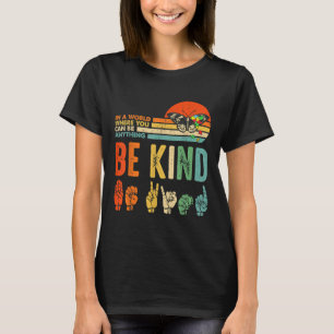 Kinder Seid Nett Autismus-Bewusstsein Asl Mutter L T-Shirt