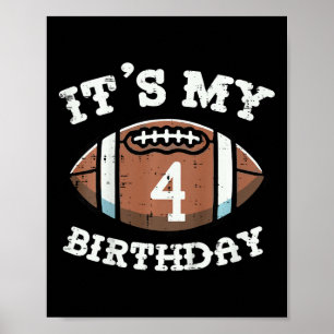 Kinder sein 4. Geburtstag American Football 4 Jahr Poster