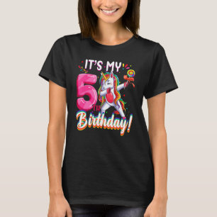 Kinder sein 5. Geburtstag Einhorn T-Shirt