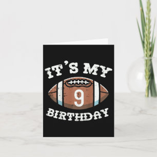 Kinder sein 9. Geburtstag American Football 9 Jahr Karte
