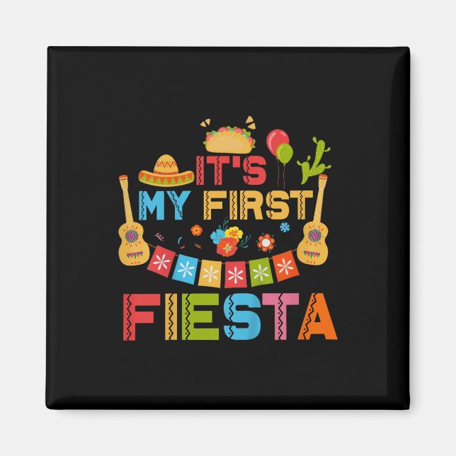 Kinder sein erstes Fiesta zum Geburtstag mexikanis Magnet (Vorne)