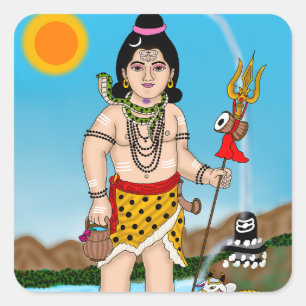 Kinder-Shiva-Aufkleber Quadratischer Aufkleber