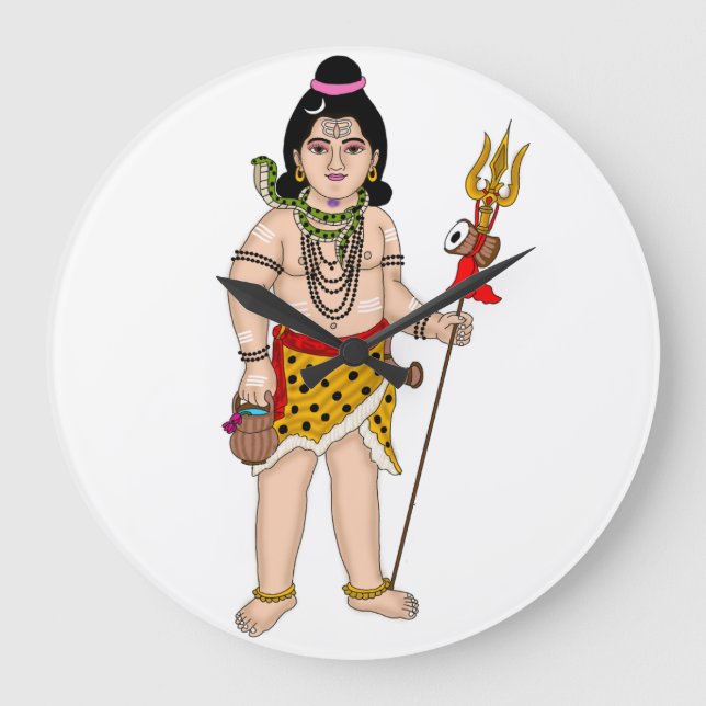Kinder-Shiva-Uhr Große Wanduhr (Vorderseite)