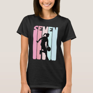 Kinder Siebter Geburtstag Retro Basketball Mädchen T-Shirt