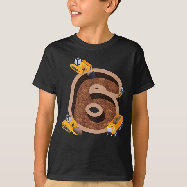 Kinder sind 6 Jahre alt und graben es 6 Jahre Jung T-Shirt (Vorderseite)