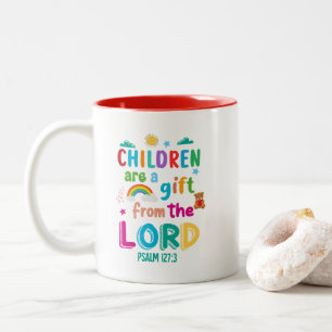 "Kinder sind ein Geschenk" - nach Bestellung rot Zweifarbige Tasse