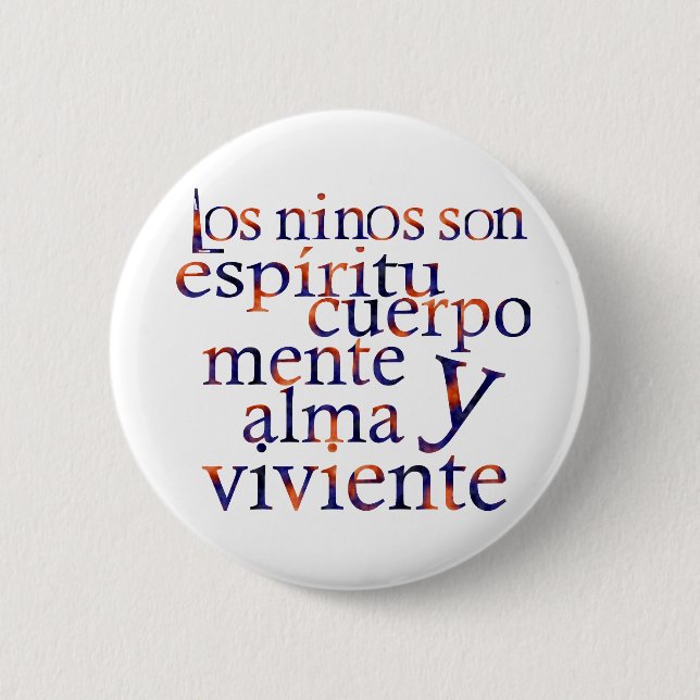 Kinder sind SpiritBodyMindHeartSoul Esp Button (Vorderseite)