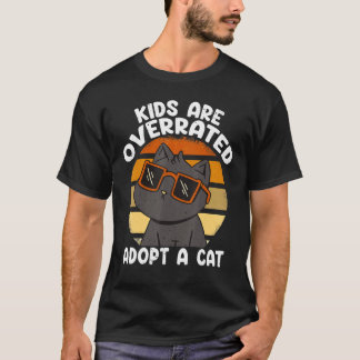 Kinder sind überbewertet Adoptiert eine Katze Retr T-Shirt