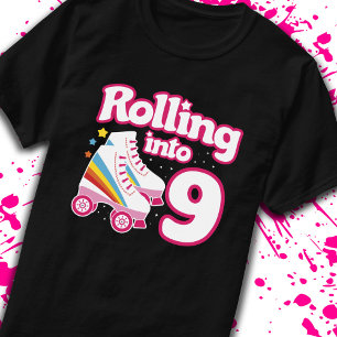 Kinder Skate Party - 9. Geburtstag - Roller Skaten T-Shirt